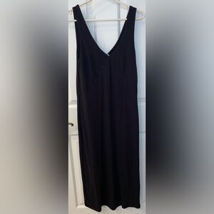 Pact Anthropologie Women’s V Neck Tank Top Midi Dress Cotton Blend Black Medium